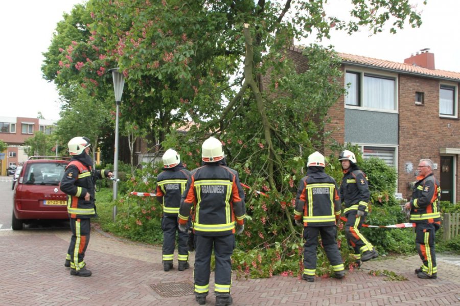 Tak van boom gewaaid Gouderegenstraat Noordwijk